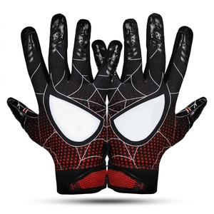 Gants de football américain et de rugby en cuir synthétique respirant antidérapant à doigts entiers, design personnalisé, gants de sport unisexes pour hommes - Product Image 2