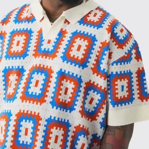 Polo brodé à manches courtes, coupe oversize et grandes tailles, respirant, pour l'été, style décontracté et professionnel, toutes tailles, collection 2026 - Product Image 3