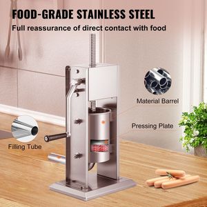 Insaccatrice Manuale a Doppia Velocità in Acciaio Inox 304, Capacità 5LBS/3L, Macchina Verticale per Insaccare Salsicce per Uso Domestico - Product Image 4