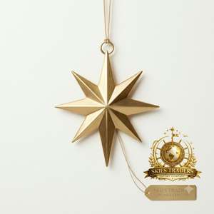 Pendentif étoile en métal argenté à 8 branches, style antique, en acier brossé, ornement suspendu pour Noël, artisanat personnalisé pour arbre de Noël, vente en gros - Product Image 4
