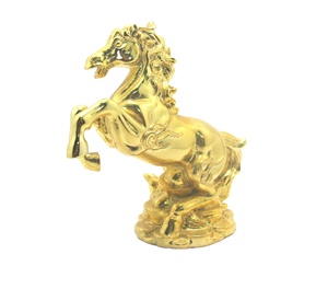 Estatua de artesanía de resina de caballo dorado personalizada budismo europeo Feng Shui decoración del hogar con paquete personalizado dorado exclusivo de Europa - Product Image 4