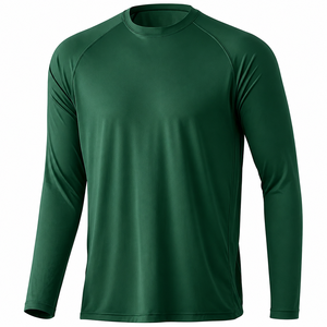 เสื้อตกปลาแบบยูนิเซ็กซ์ คอกลม แขนยาว ผลิตจากโพลีเอสเตอร์ 100% ป้องกันรังสียูวี 50 แห้งเร็ว ระบายอากาศได้ดี เหมาะสำหรับกิจกรรมกลางแจ้งและการตกปลา - Product Image 5