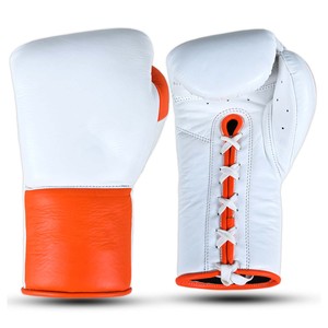Gants de boxe noirs de haute qualité en gros, 16 oz, pour adultes, professionnels, à lacets, en cuir microfibre, avec logo personnalisé - Product Image 5