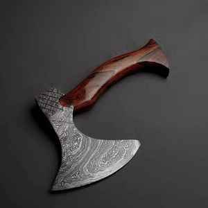 Hacha Vikinga de Acero Damasco de Alta Calidad, Hecha a Mano, para Uso Industrial y Bricolaje, Cortador de Pizza, para Cortar Madera al Aire Libre, Venta al por Mayor - Product Image 2