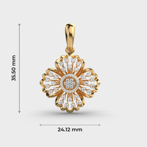 Pendentif en moissanite doré à motif floral, design élégant de fleur, style diamant étincelant, bijoux fins, cadeau pour femme - Product Image 6