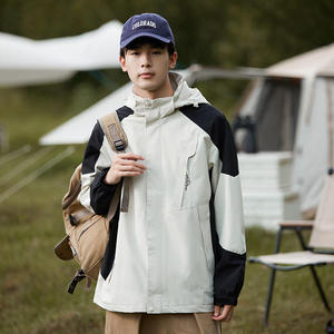 Wholesale Men's Women's Casual Waterproof Canvas Polyester Hiking Windbreaker Outdoor Softshell Front Rain <b>Jacket</b> Reversible - Product Image 4