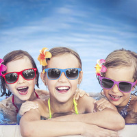 Lunettes de soleil pour enfants rose Lunettes de soleil carrées pour enfants Lunettes rectangulaires Lunettes de soleil polarisées chaudes pour garçons filles enfant