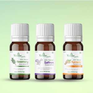 Kit Wellbe Palm Brain Boost, Extracto Herbal de Romero + Azafrán + Cúrcuma, Gotas para el Bienestar, Alimento Saludable de Grado Alimenticio - Product Image 1