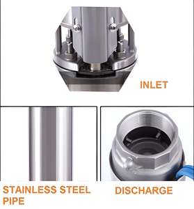 4 Inch 0.75HP High Pressure Stainless Steel Electric Multistage Water Pump Plastic <b>Impeller</b> Deep Well OEM Irrigation Agriculture - Product Image 5