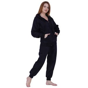 Custom Print Logo HeavyWeight Cotton Fleece Sweatsuit Set Blank Ladies Jogger Sets Unisex Zip up Hoodie Set Tracksuits <b>for</b> Women - Product Image 5