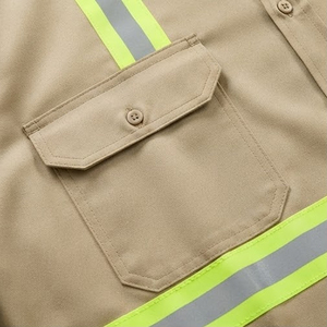 Chemise haute visibilité à manches longues avec fermeture boutonnée, tissu doux, séchage rapide, vêtements de travail réfléchissants, chemise haute visibilité pour usage quotidien - Product Image 6