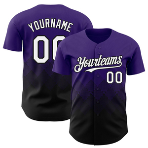 Premium Custom Baseball Jerseys Breathable Mesh Polyester Fabric OEM Embroidery Sublimation Printed Plus Size Short Purple Black - Product Image 1