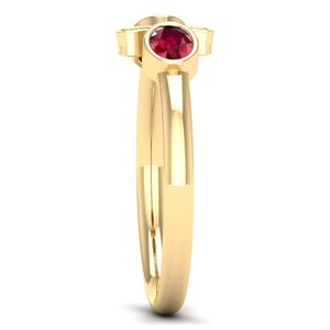 แหวนทองคำแท้ 14K REYES Luxury ประดับเพชรโมอิสซาไนต์ทรงรี 0.42 กะรัต พร้อมพลอยทับทิมและมรกต สำหรับผู้หญิง ได้รับการรับรองจาก GRA เครื่องประดับชั้นดี - Product Image 3