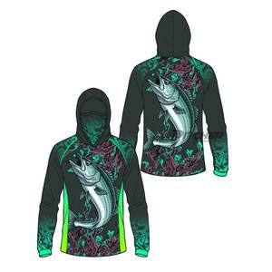 Camisetas de Pesca con Capucha, Impermeables, Anti-UV 50+, de Secado Rápido, Spandex/Poliéster para Pescadores - Product Image 3