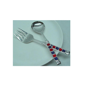 Ensemble de cuillères et fourchettes de luxe en acier inoxydable avec poignées élégantes, compatibles lave-vaisselle et durables - Product Image 4