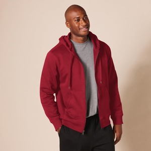 Sweat-shirt à capuche zippé pour homme, couleur unie, en polaire, avec poches, coupe classique, veste à capuche pour l'automne - Product Image 3