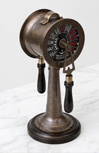 Telégrafo de latón vintage con diseño de motor de barco, decoración náutica, estilo antiguo, adorno de escritorio, decoración redonda de metal para el hogar con diseño de ancla - Product Image 1