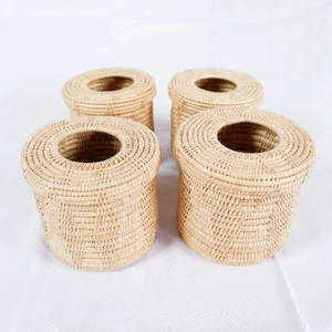 Circle Wicker case Dispense Holders for Tissue Cylinder <b>Towel</b> <b>Box</b> Round Rattan Tissue Holder Boxes - Product Image 6
