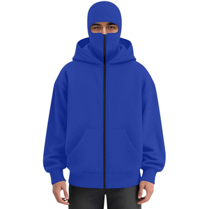 Vente en gros économique : Cagoule Masque intégral pour homme, 100% Coton, Hiver, Streetwear, à épaules tombantes, double couche, avec fermeture éclair - Product Image 1