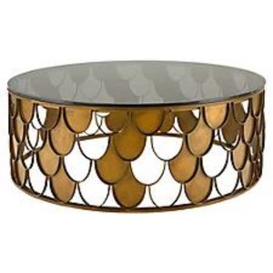 Mesas de Centro de Lujo Minimalistas de Aluminio Fundido con Acabado Antiguo y Base de Diseño en Forma de Árbol con Espejo Redondo en la Parte Superior, Provenientes de la India - Product Image 6