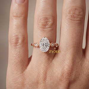 Anillo de Compromiso Vintage Delicado de Zyorio Jewels, Diamante Ovalado Cultivado en Laboratorio, Plata 925 para Mujer, Regalo de Boda, Ocasión Especial - Product Image 4