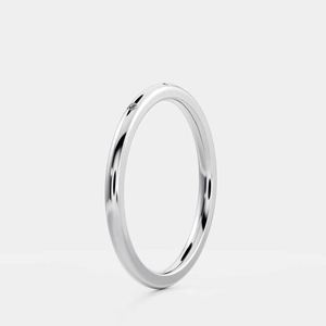 Anillo de compromiso apilable de lujo con moissanita de corte brillante y banda de circonitas, chapado en oro de plata de ley 925, 2 gramos - Product Image 2