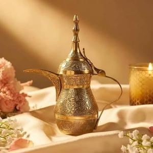 Middle Eastern Style <b>Metal</b> <b>Coffee</b> <b>Pot</b> With Ornate Carving For Tea Drinking - Product Image 2