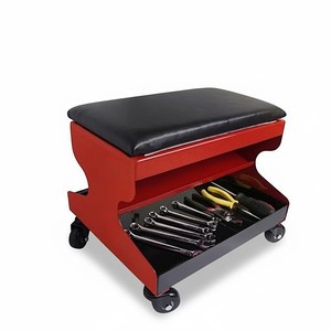 Siège roulant de mécanicien robuste, tabouret de réparation d'atelier de garage avec double rangement d'outils et roulettes pivotantes GAPGAR031 - Product Image 1