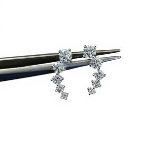 Modern Luxury IGI Certified Lab Grown Brilliant Cut Diamond High Purity <b>Silver</b> <b>Stud</b> <b>Earrings</b> for Engagement Wedding-Romantic - Product Image 1