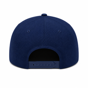 Casquette Snapback Zephyr Navy à 6 panneaux avec logo brodé sur le panneau avant, unisexe, ajustable, style streetwear - Product Image 4