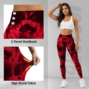 Women High Waist Tie Dye Yoga <b>Leggings</b> Scrunch Butt <b>Seamless</b> Gym Fitness Workout Running Activewear Pants - Product Image 2