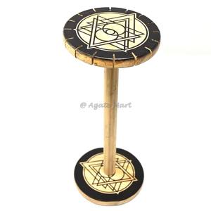 Beau pendule de méditation personnalisé en bois Triple lune Ankh avec motifs célestes porte-pendule en bois - Product Image 5