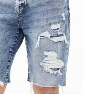 Pantalones Cortos de Mezclilla Holgados para Hombre, Estilo Streetwear, con Lavado Ácido y Efecto Desgastado, Personalizados, con Servicio OEM y ODM - Product Image 6