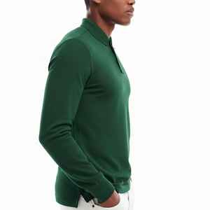 Fashionable Streetwear Men's Solid Color Short Sleeve Knitted Polyester/Cotton Custom Embroidered Logo Quick Dry for Shirt - Product Image 2