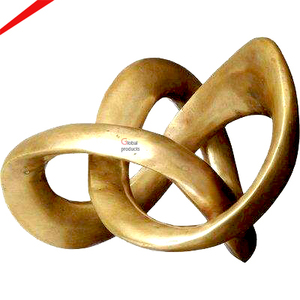 Sculpture décorative moderne et écologique pour salon, style unique, sculpture artisanale en aluminium poli doré - Product Image 1