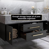Meuble-lavabo double de luxe de style français, résistant à l'eau, personnalisable, écologique, moderne, avec LED anti-buée, pour salle de bain intelligente