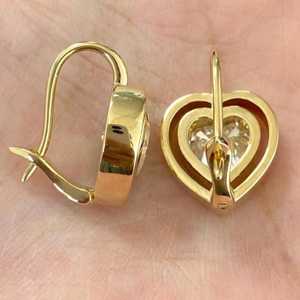 Love Heart Cut Diamond Modern <b>Stud</b> <b>Earrings</b> for 14K Yellow Gold 1.01CT Lab Grown For Women's Engagement Proposal Gift For Lover - Product Image 5