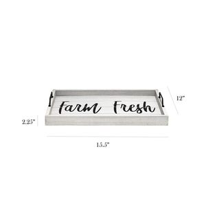 Bandeja Blanca de Diseño Más Vendida con Asas Negras de Hierro, Diseño Serigrafiado, Plato Decorativo Portátil, Bandeja Ecológica - Product Image 2