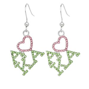 Green Pink Greek Heartfelt Pride Bling Fish <b>Hook</b> <b>Earrings</b> Women Fashion Jewelry Elegant Heart Drop <b>Earrings</b> Gift for Party Daily - Product Image 5