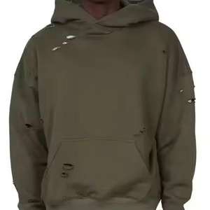 Sudadera con Capucha de Algodón French Terry con Lavado Ácido y Efecto Desgastado Vintage para Hombre, Precio Mayorista, MOQ Bajo - Product Image 2