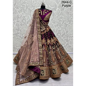Collections de velours de vêtements de mariée indiens pour la mariée avec le travail de Zarkhan par Fabzone - Product Image 3