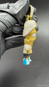 สร้อยคอชุบทองคำสีเหลืองประกายระยิบระยับสำหรับทุกเพศ ประดับเพชรโมอิสซาไนต์ จี้ฮิปฮอป ทำจากเงินแท้ 925 - Product Image 4