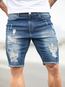 Shorts en jean vintage pour hommes, coupe ample, style charpentier, en coton épais, décontractés pour l'été, logo personnalisé, fabricant OEM ODM - Product Image 2