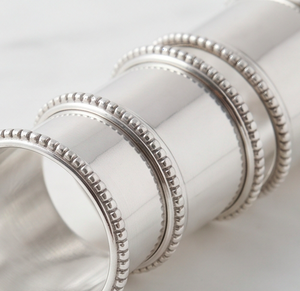 <b>Silver</b> Round Metal <b>Napkin</b> Ring with Beaded Edge Glossy Finish Ideal For Table Decoration And Home Use - Product Image 4