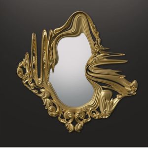 <b>Irregular</b> Gold Brass Framed Wall <b>Mirror</b> Glam Decorative Artistic Design - Product Image 1