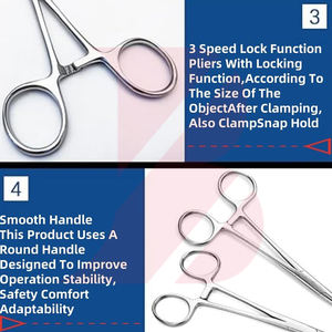 Pinzas Quirúrgicas Kelly de Acero Curvas y Rectas Personalizadas, 1 Unidad, con Bloqueo - Product Image 4