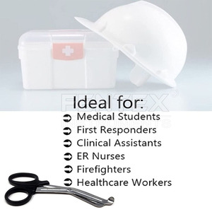 FENTEX Paquete de 12 Tijeras de Trauma de Acero Inoxidable con Mango Negro, Tijeras para Vendajes para Paramédicos y Técnicos de Emergencias Médicas - Product Image 4