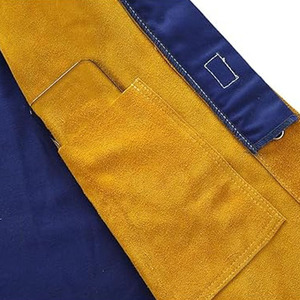Veste de soudeur en cuir de vachette ignifuge sur mesure, nouveau design, taille ajustable, toutes les couleurs disponibles, prix de gros abordable - Product Image 6