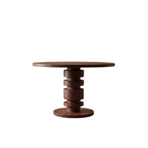 Modern <b>Round</b> Walnut <b>Coffee</b> <b>Table</b> With Tapered <b>Wood</b> Base Handmade Midcentury Living Room Furniture Customized Side <b>Table</b> - Product Image 2