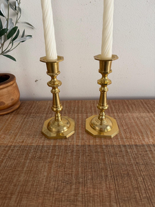 Vintage <b>Brass</b> <b>Candlesticks</b> Set of 2 <b>Antique</b> Style <b>Brass</b> Candle Holders Decorative Taper Candle Stands Classic Tabletop - Product Image 5